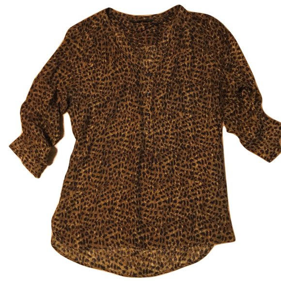 Zara Woman Silk Leopard Top - Picture 2 of 2